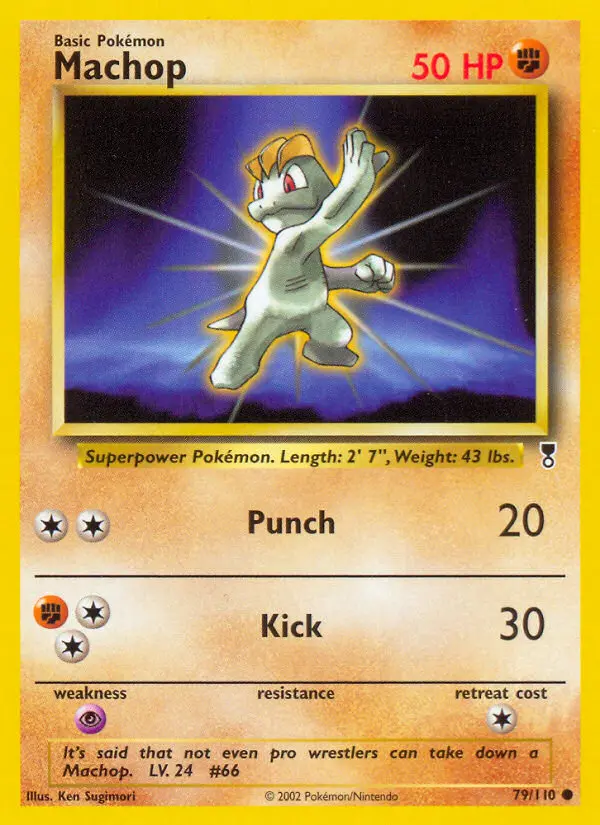 Machop Common Pokemon card #79 from Legendary Collection