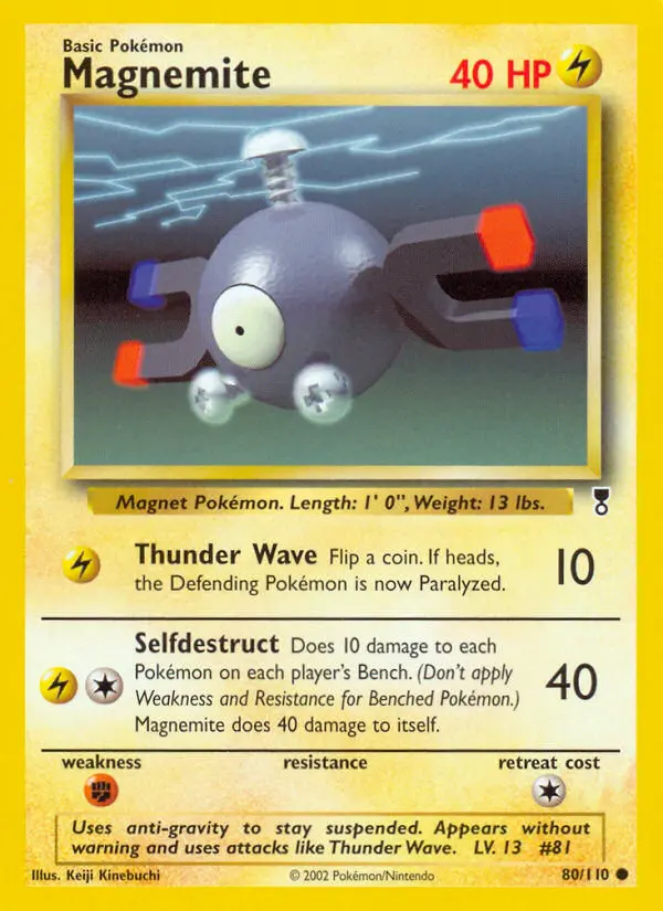 Magnemite Common Pokemon card #80 from Legendary Collection