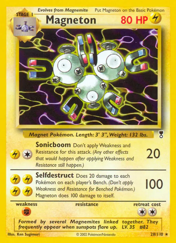 Magneton Rare Pokemon card #28 from Legendary Collection