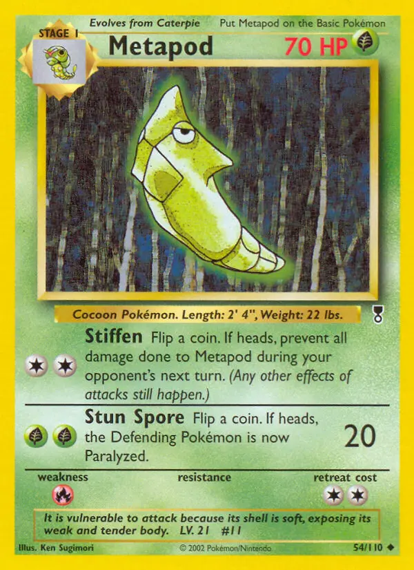 Metapod Uncommon Pokemon card #54 from Legendary Collection