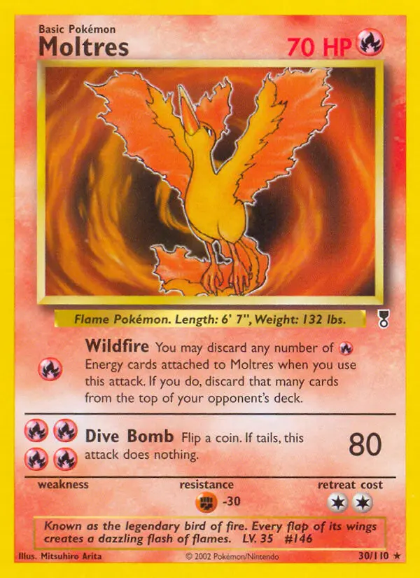 Moltres Rare Pokemon card #30 from Legendary Collection