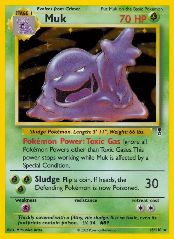 Muk Rare Pokemon card #16 from Legendary Collection