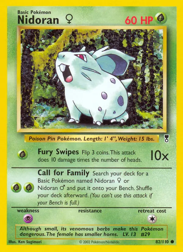 Nidoran♀ Common Pokemon card #82 from Legendary Collection