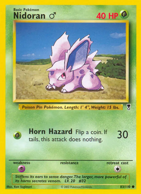 Nidoran♂ Common Pokemon card #83 from Legendary Collection