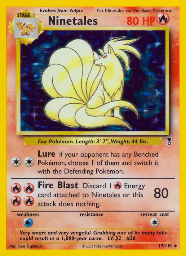 Ninetales Rare Pokemon card #17 from Legendary Collection