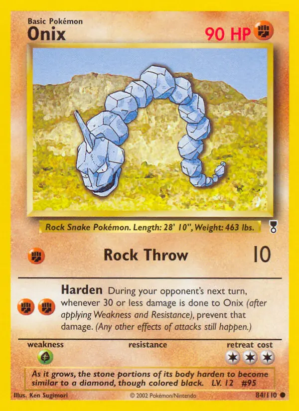 Onix Common Pokemon card #84 from Legendary Collection