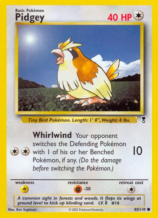 Pidgey Common Pokemon card #85 from Legendary Collection
