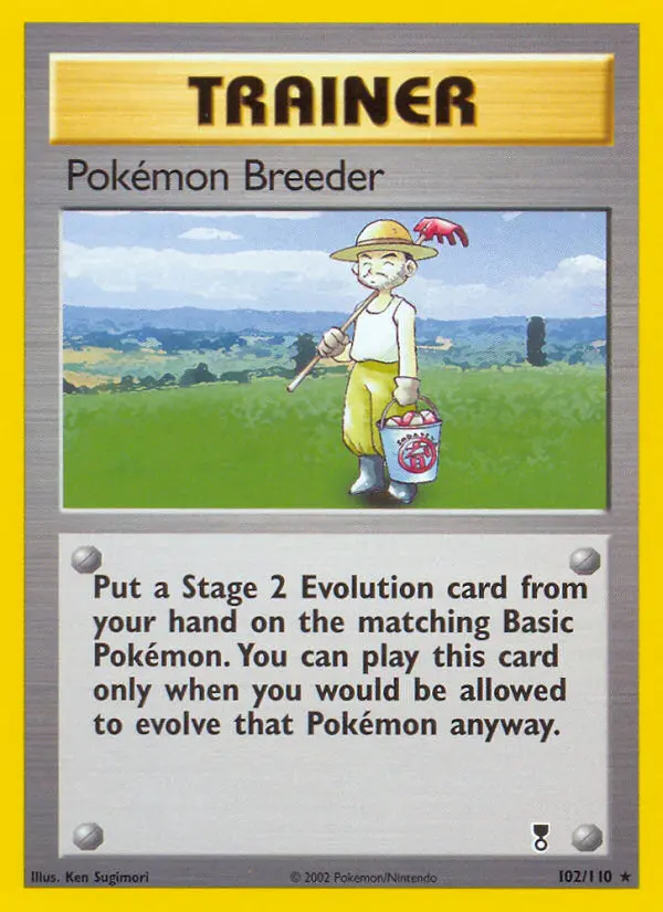 Pokémon Breeder Rare Pokemon card #102 from Legendary Collection