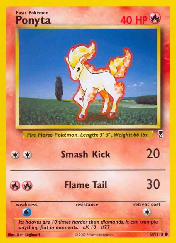 Ponyta Common Pokemon card #87 from Legendary Collection
