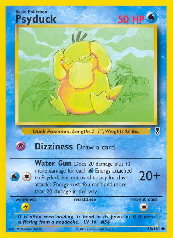 Psyduck Common Pokemon card #88 from Legendary Collection