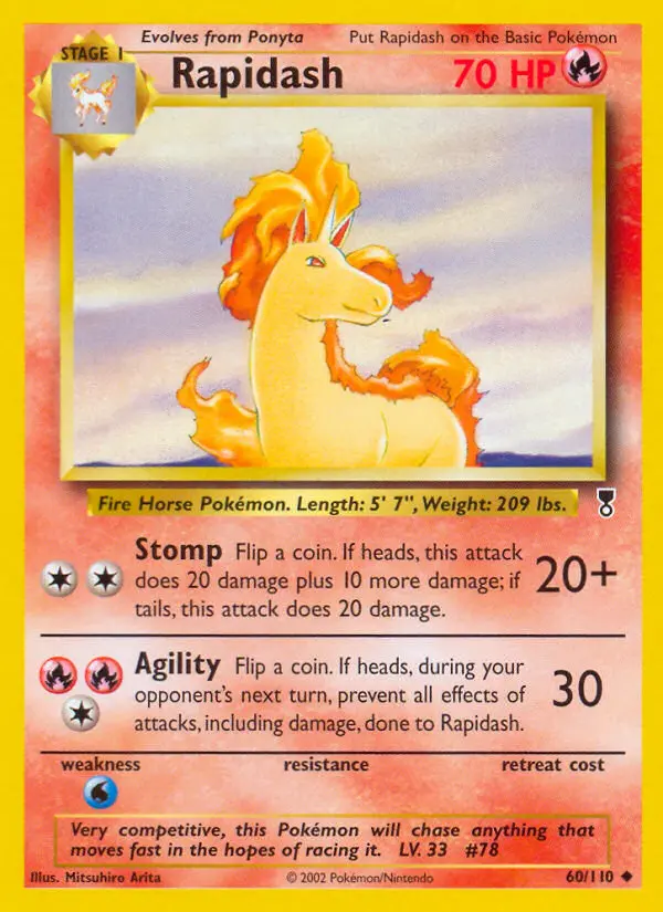 Rapidash Uncommon Pokemon card #60 from Legendary Collection