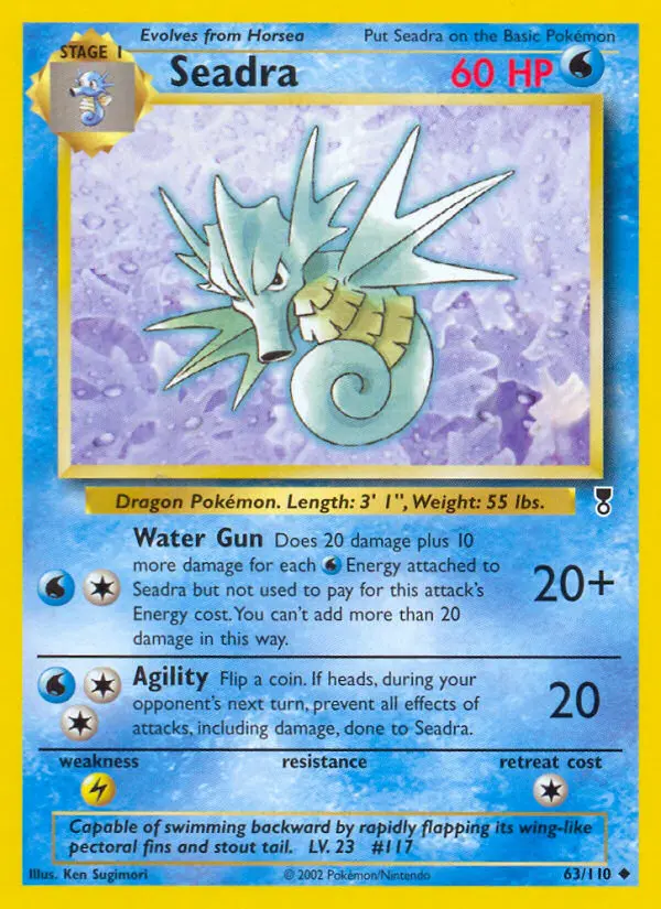 Seadra Uncommon Pokemon card #63 from Legendary Collection