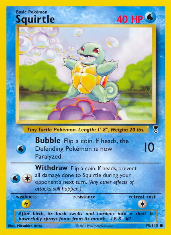 Squirtle Common Pokemon card #95 from Legendary Collection
