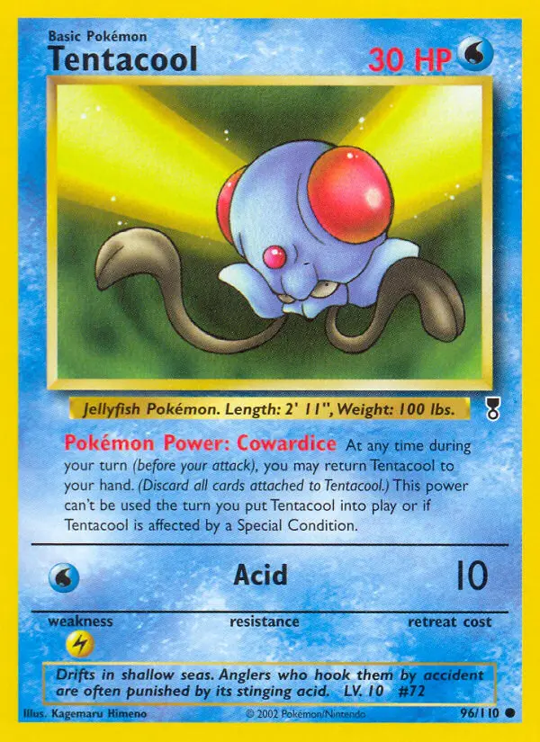 Tentacool Common Pokemon card #96 from Legendary Collection