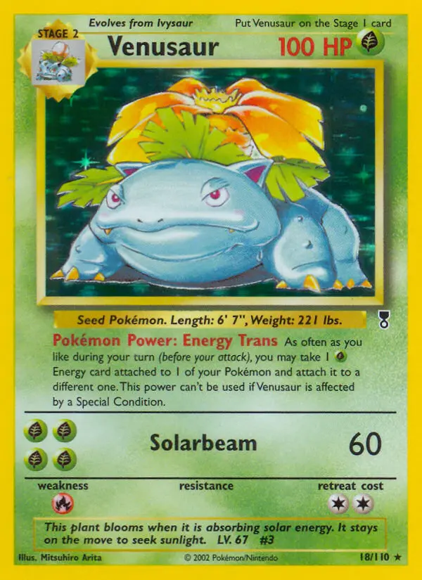 Venusaur Rare Pokemon card #18 from Legendary Collection