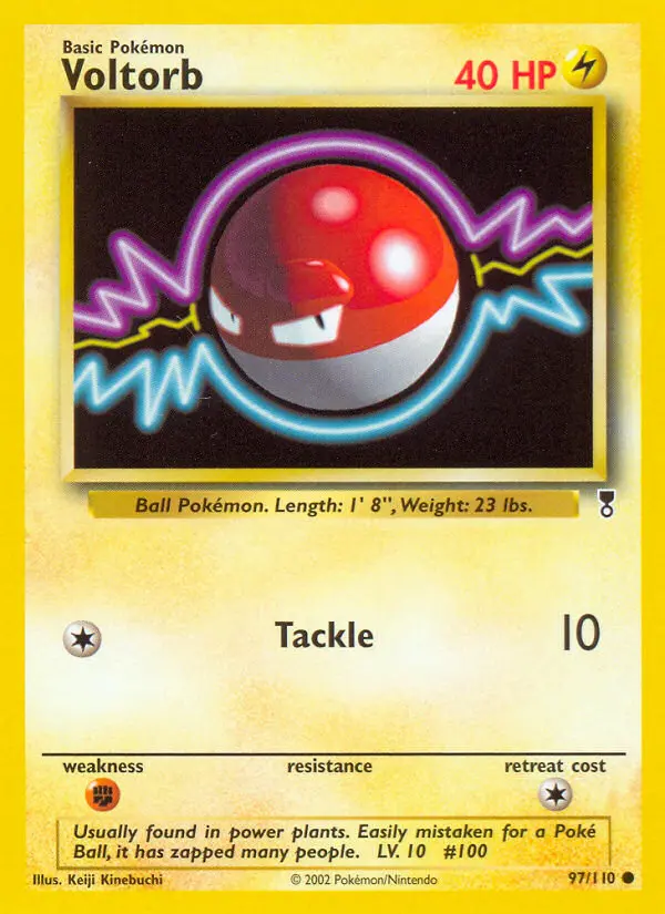 Voltorb Common Pokemon card #97 from Legendary Collection