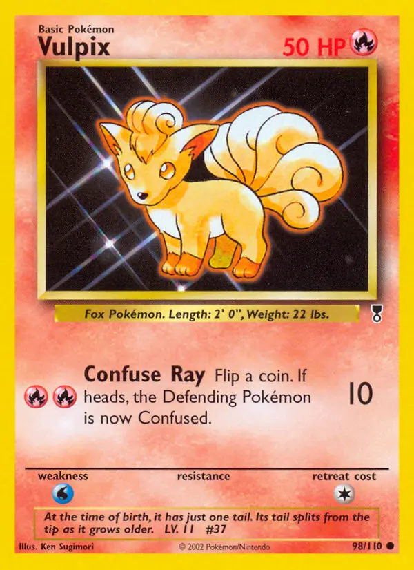 Vulpix Common Pokemon card #98 from Legendary Collection
