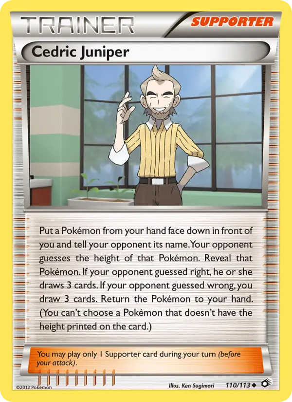 Cedric Juniper Uncommon Pokemon card #110 from Legendary Treasures