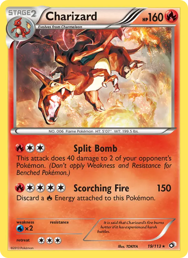 Charizard Rare Pokemon card #19 from Legendary Treasures
