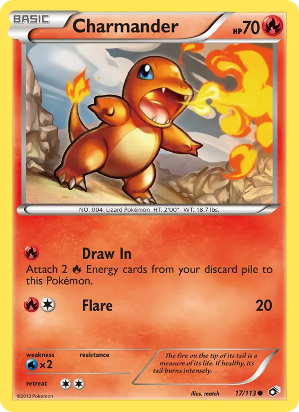 Charmander Common Pokemon card #17 from Legendary Treasures