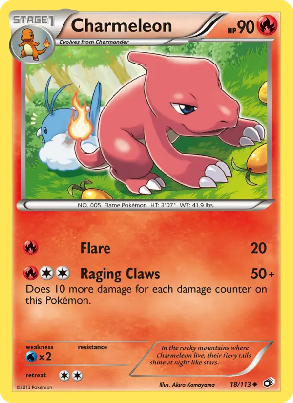 Charmeleon Uncommon Pokemon card #18 from Legendary Treasures