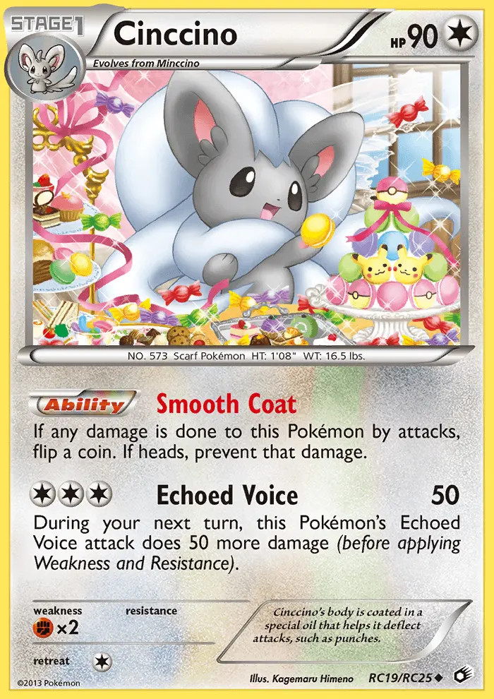 Cinccino Uncommon Pokemon card #RC19 from Legendary Treasures
