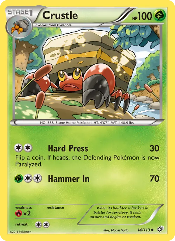 Crustle Uncommon Pokemon card #14 from Legendary Treasures