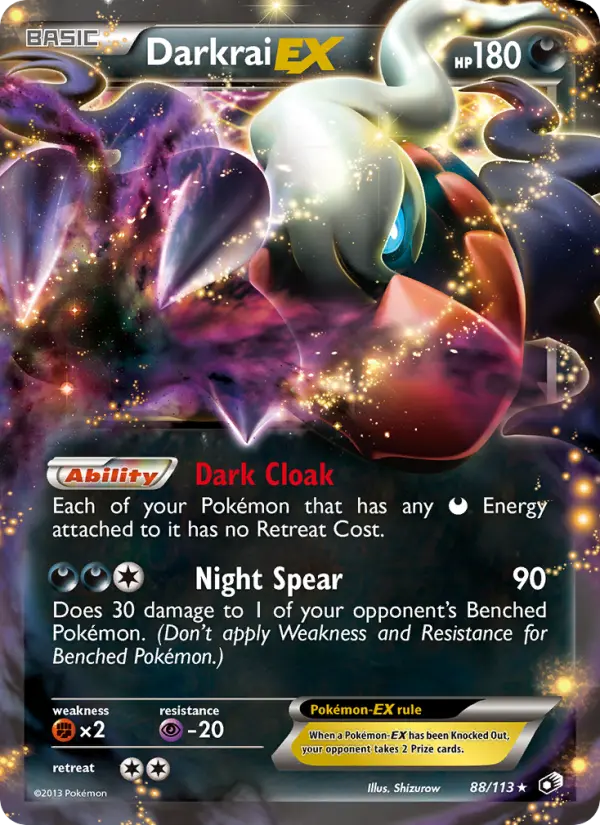 Darkrai-EX Rare Pokemon card #88 from Legendary Treasures