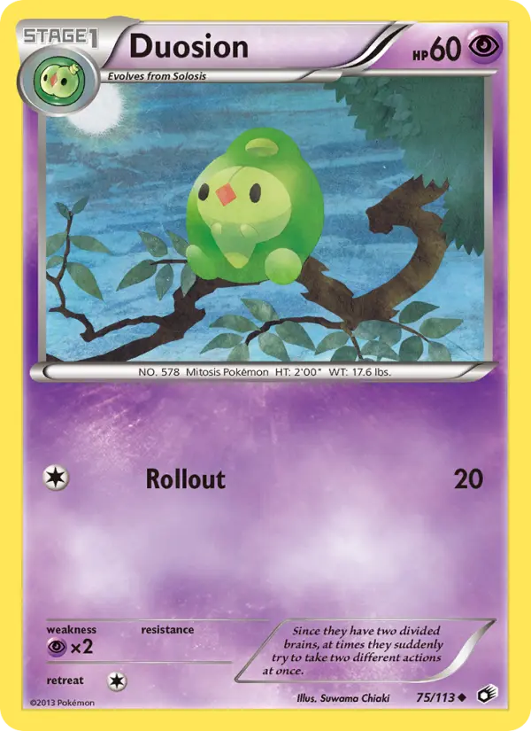 Duosion Uncommon Pokemon card #75 from Legendary Treasures