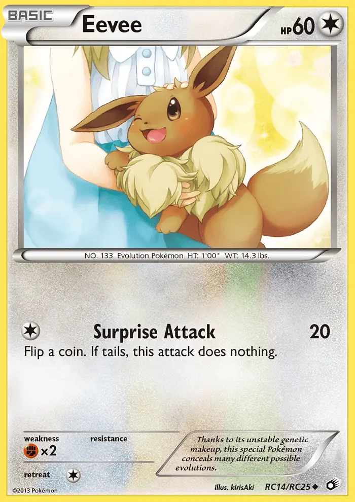 Eevee Uncommon Pokemon card #RC14 from Legendary Treasures