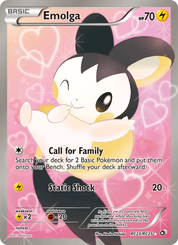 Emolga Ultra Rare Pokemon card #RC23 from Legendary Treasures
