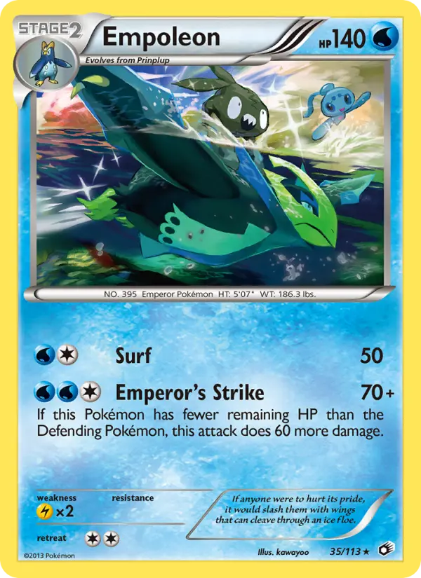Empoleon Rare Pokemon card #35 from Legendary Treasures