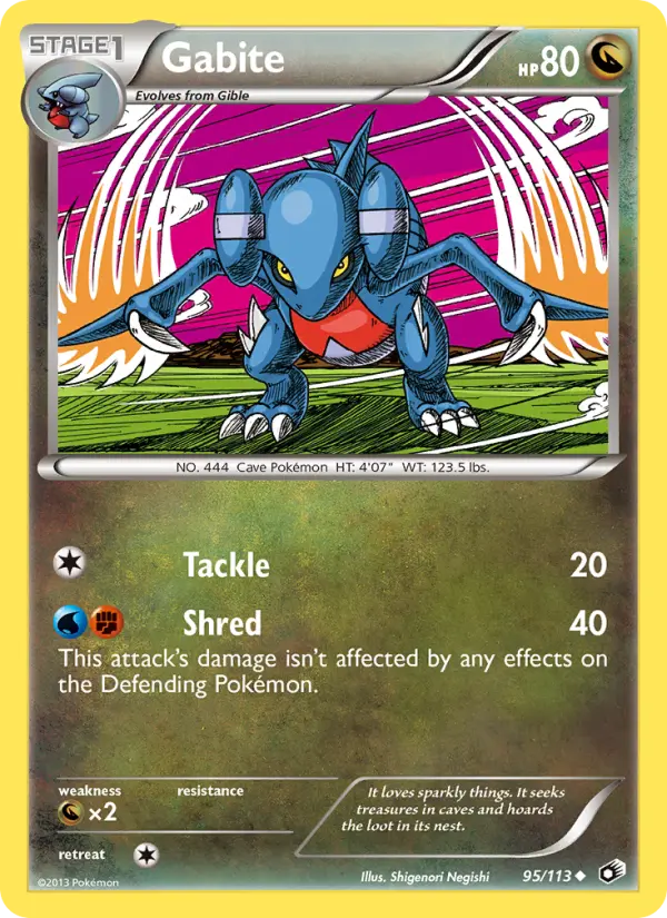 Gabite Uncommon Pokemon card #95 from Legendary Treasures