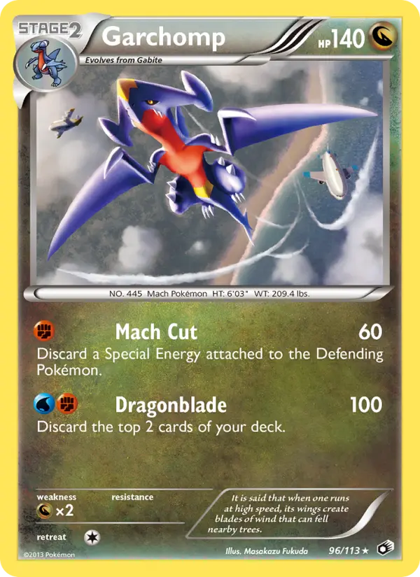 Garchomp Rare Pokemon card #96 from Legendary Treasures