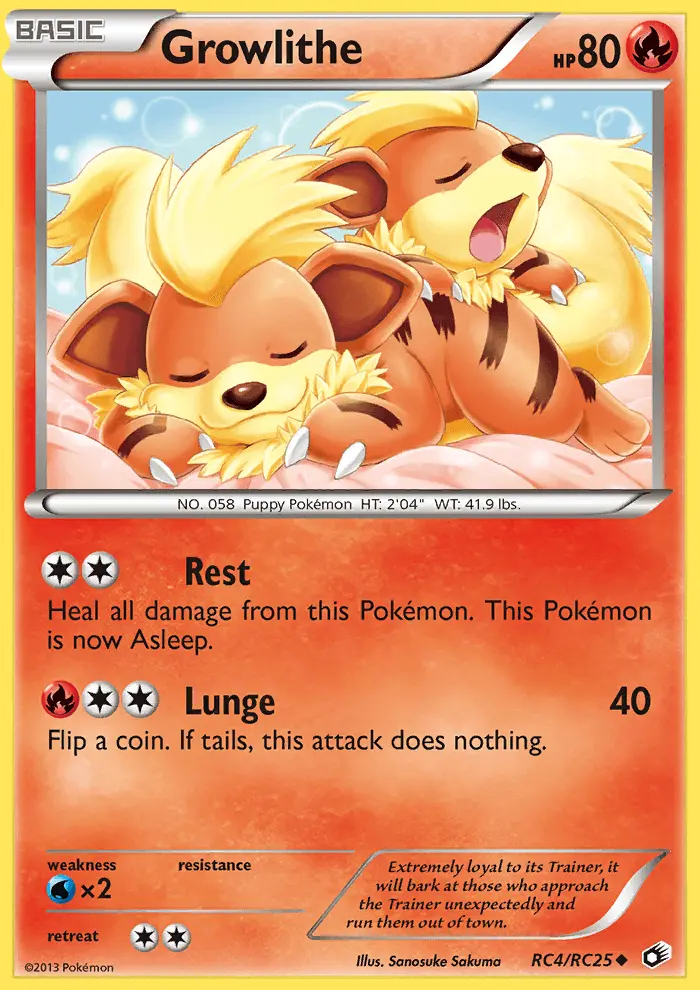 Growlithe Uncommon Pokemon card #RC4 from Legendary Treasures