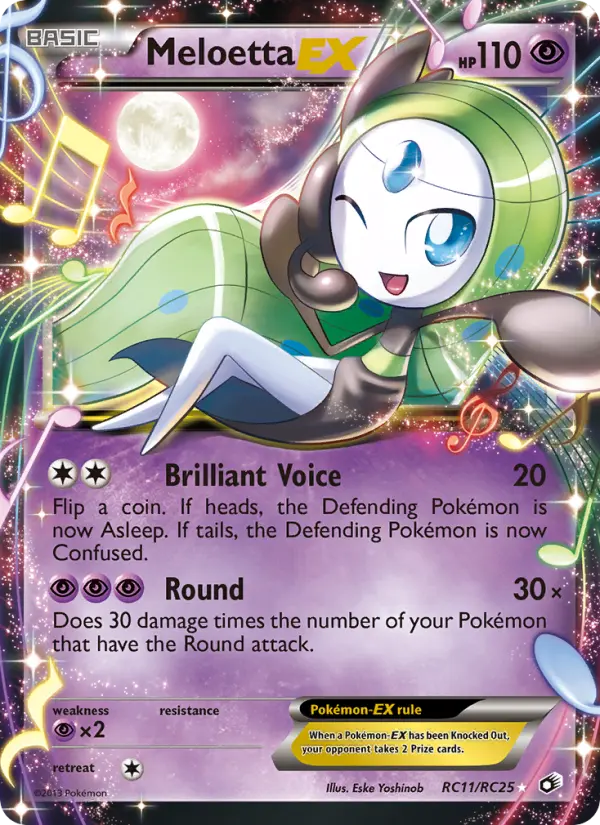 Meloetta-EX Rare Pokemon card #RC11 from Legendary Treasures