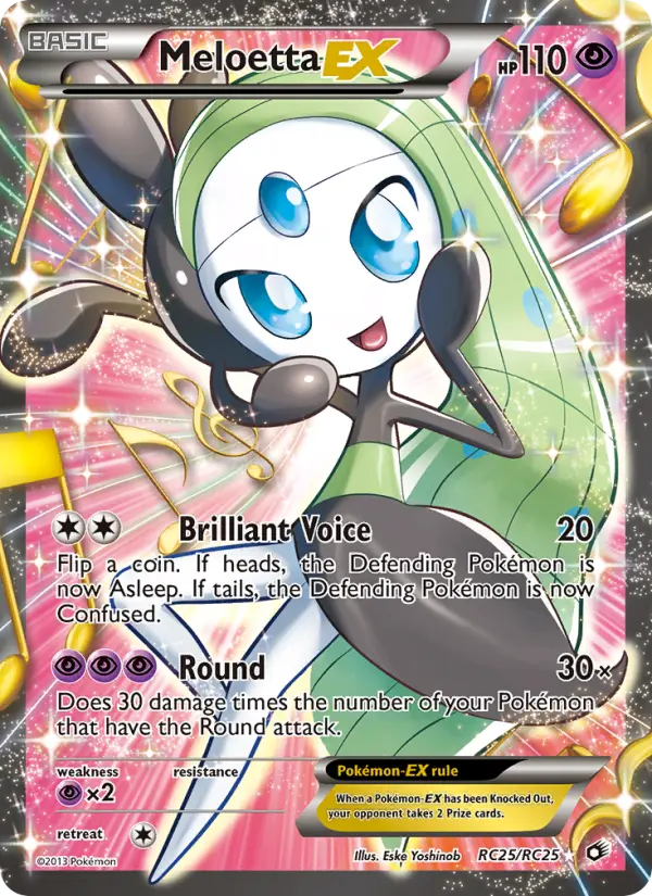 Meloetta-EX Ultra Rare Pokemon card #RC25 from Legendary Treasures