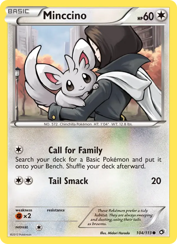 Minccino Common Pokemon card #104 from Legendary Treasures