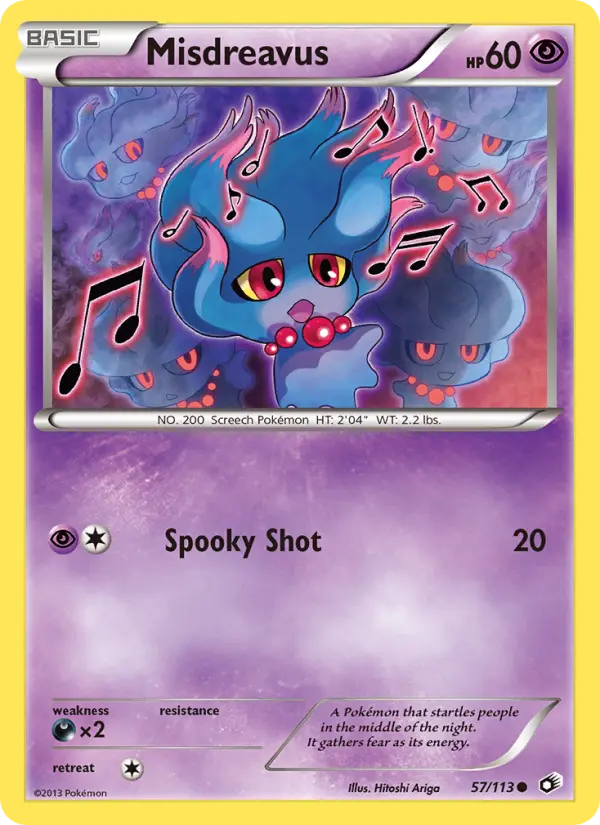 Misdreavus Common Pokemon card #57 from Legendary Treasures