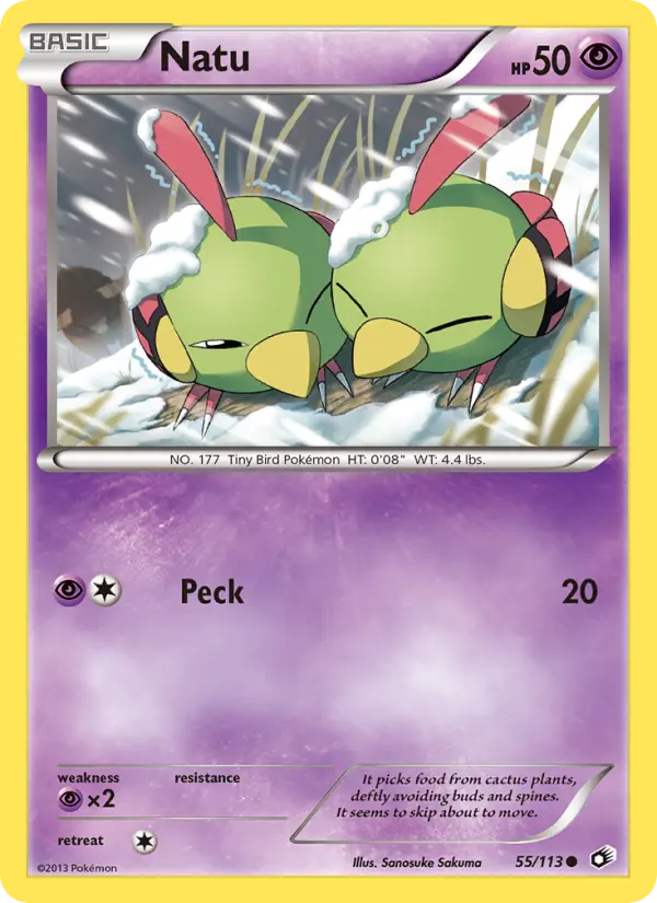 Natu Common Pokemon card #55 from Legendary Treasures