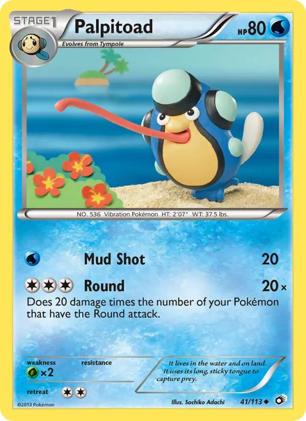 Palpitoad Uncommon Pokemon card #41 from Legendary Treasures