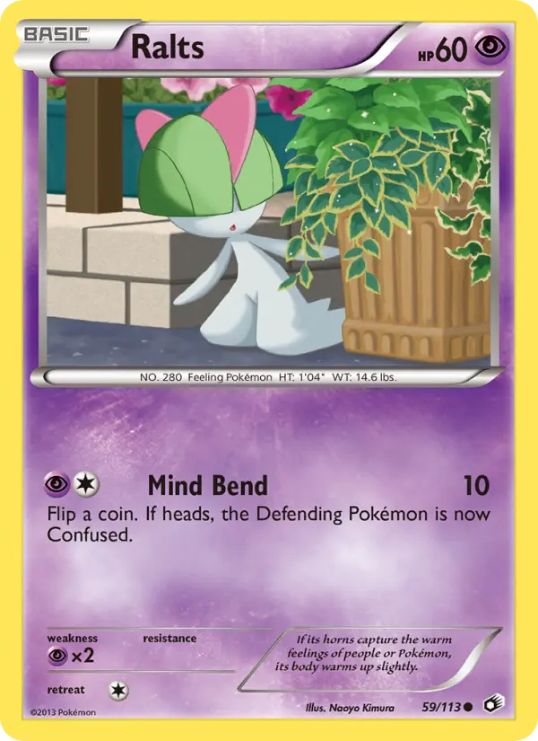 Ralts Common Pokemon card #59 from Legendary Treasures