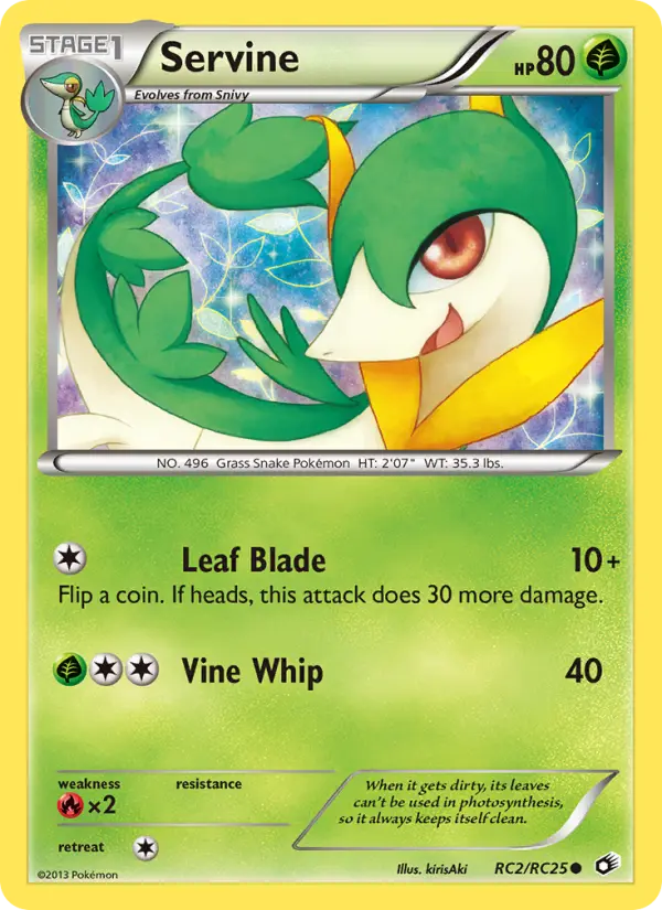 Servine Common Pokemon card #RC2 from Legendary Treasures