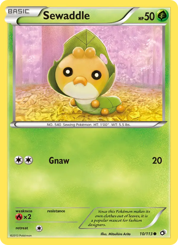 Sewaddle Common Pokemon card #10 from Legendary Treasures