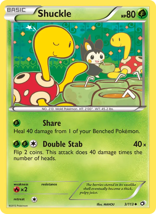 Shuckle Uncommon Pokemon card #3 from Legendary Treasures