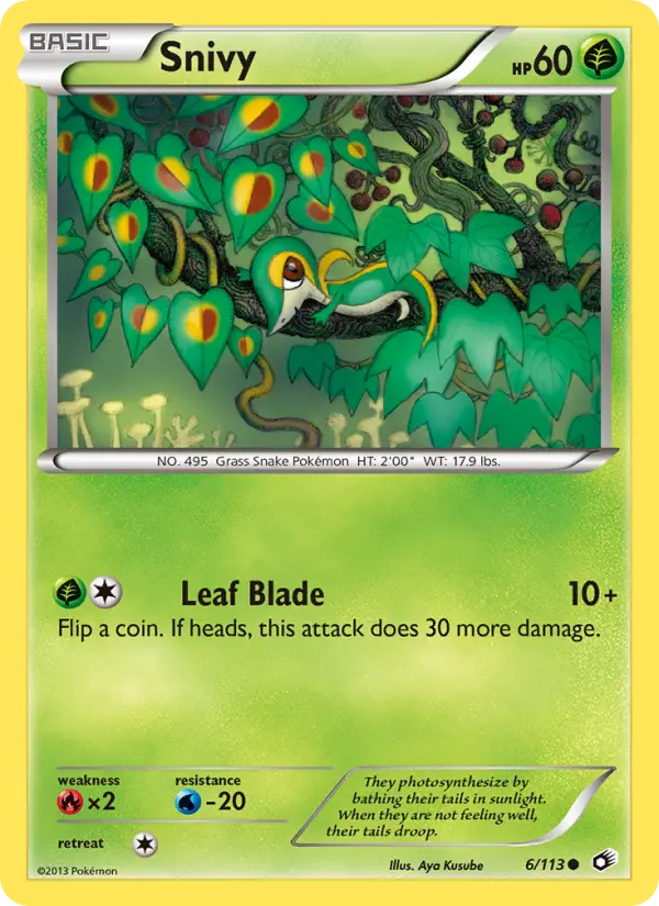 Snivy Common Pokemon card #6 from Legendary Treasures