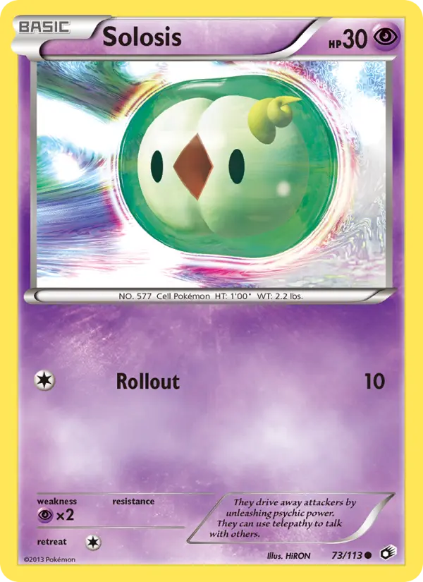 Solosis Common Pokemon card #73 from Legendary Treasures