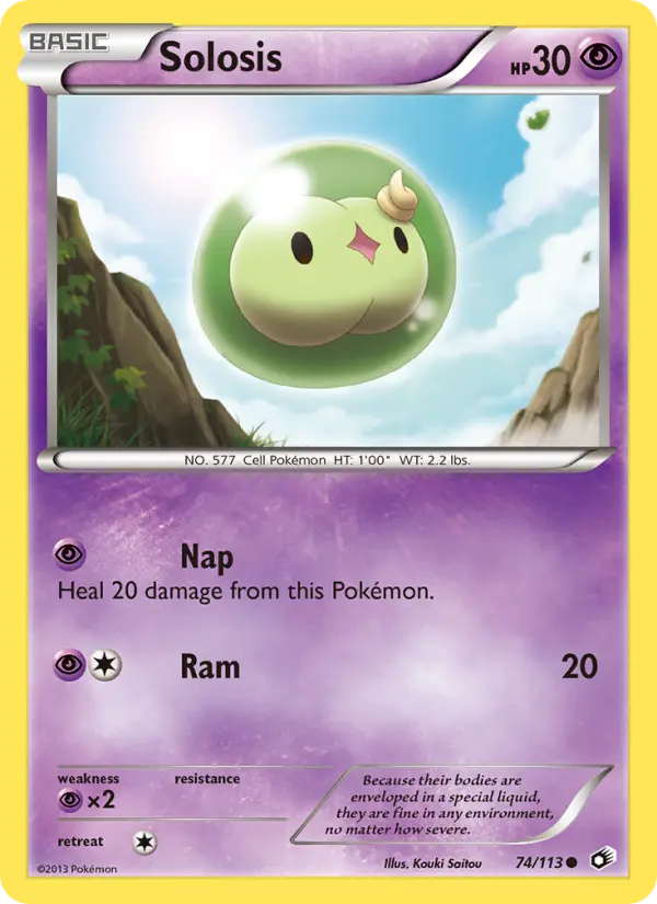 Solosis Common Pokemon card #74 from Legendary Treasures