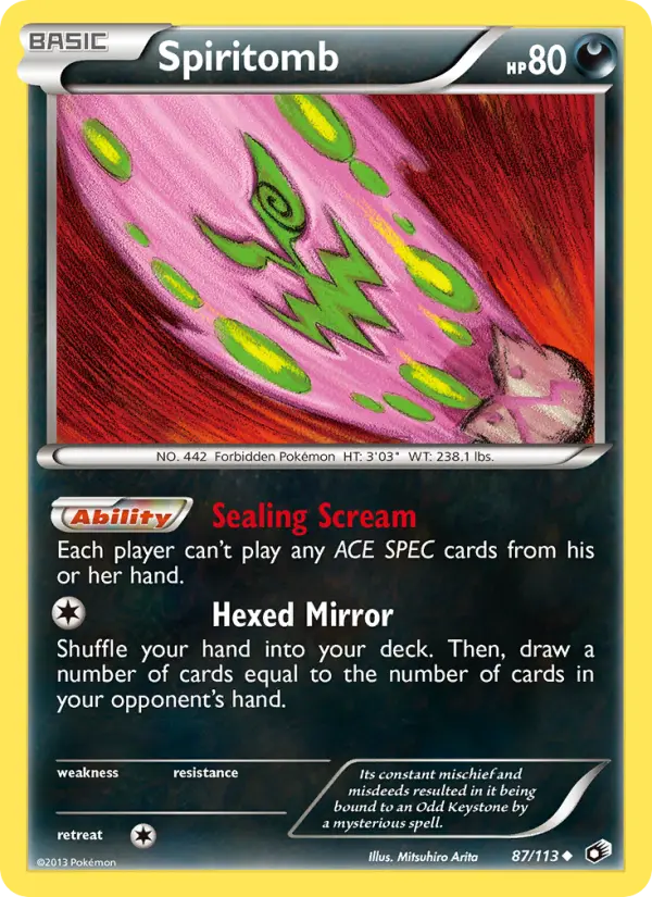 Spiritomb Uncommon Pokemon card #87 from Legendary Treasures
