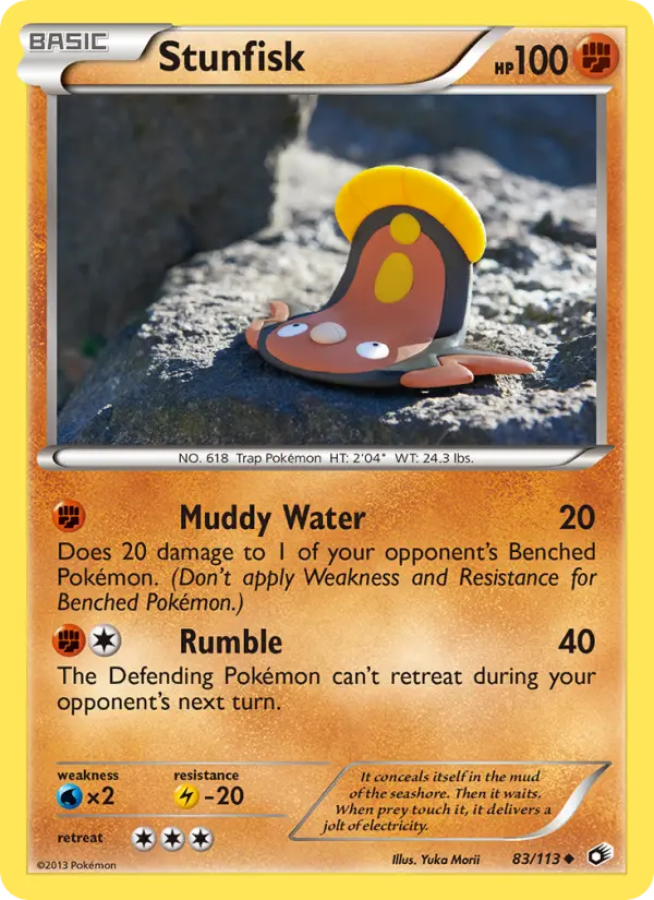 Stunfisk Uncommon Pokemon card #83 from Legendary Treasures